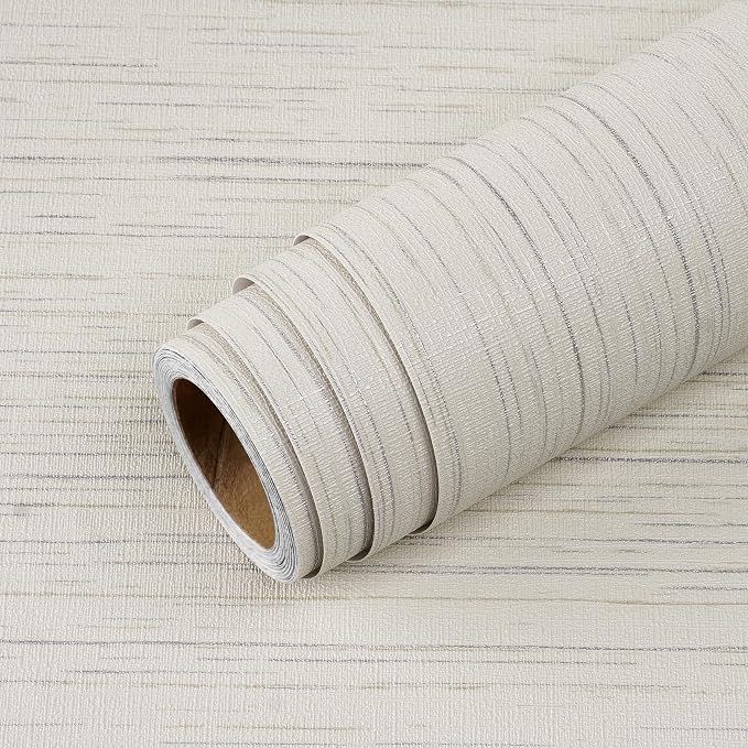 Livelynine 15.8x197 Grass Cloth Wallpaper Textured Neutral Beige Peel and Stick - Image 7