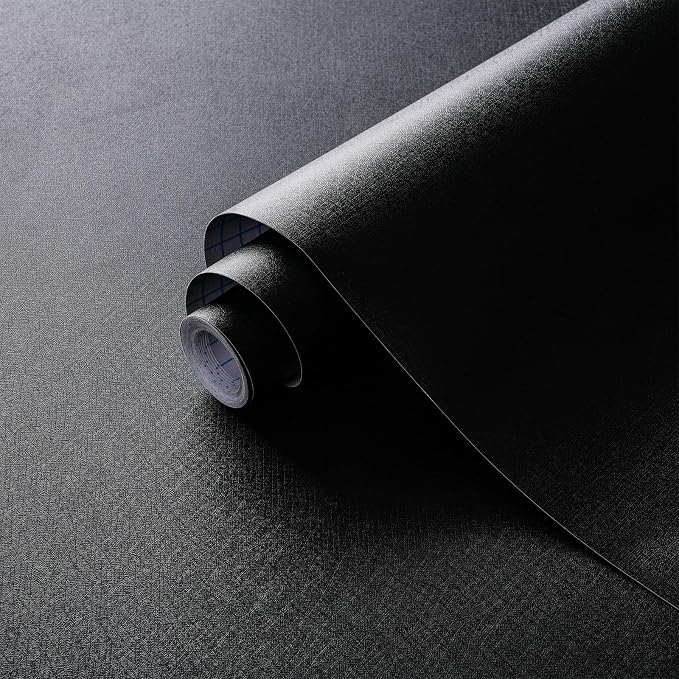 Dimoon 17.7''x236'' Peel and Stick Wallpaper Black Contact Paper by DIYYOURMOON