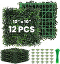 Grass Wall 12 Pack 10"x10" Artificial Boxwood Hedge Wall Panels, Privacy Hedge by Ticanros