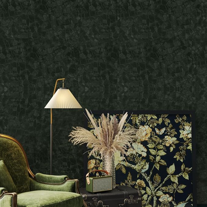 Abyssaly Dark Green Peel and Stick Wallpaper - Image 3