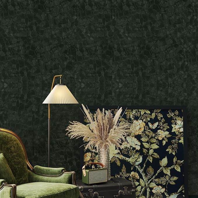 Abyssaly Dark Green Peel and Stick Wallpaper - Image 4