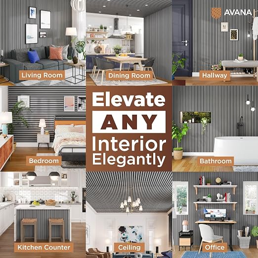 Avana Modern Acoustic Wood Wall Panels –93.2x11.25 Inch Panels – Fits 94x12 - Image 3