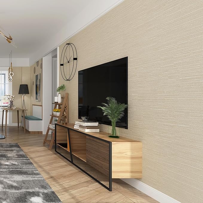 Haimin Grasscloth Wallpaper Peel and Stick 20.9in X 393in Fabric Contact Paper - Image 6