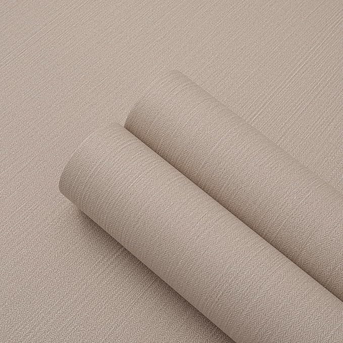 Haimin Fabric Wallpaper Textured Contact Paper Peel and Stick Faux Linen Wall - Image 8