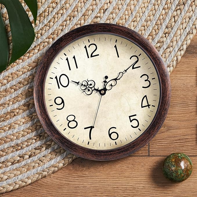 KECYET Wall Clock 10 Inch Vintage Wall Clocks Battery Operated Quartz Silent - Image 3