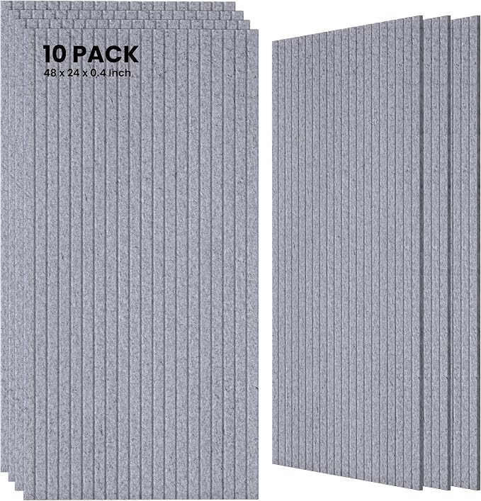 10 Pack Large Acoustic Panels, 47.2 x 23.6 x 0.35 Inch Sound Proof Foam Panels by TO-TH