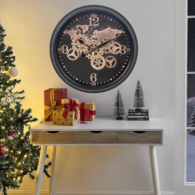 CLXEAST 24 Inch Moving Gear Wall Clock - Image 5