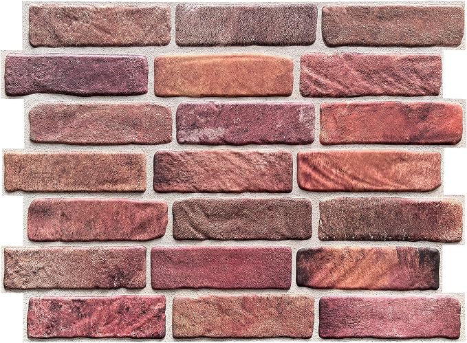 CONCORD WALLCOVERINGS ™ 3D Red Faux Brick Wall Panels by ConcordWallcoverings