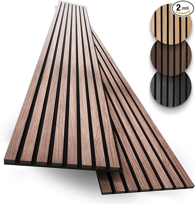 2-Pack Acoustic Wood Slat Panels by COREMINDED