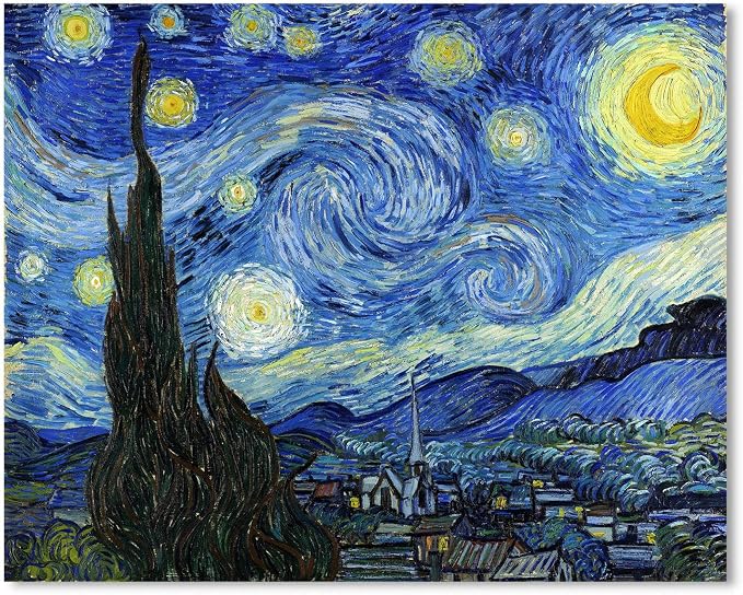 1 KINGO Van Gogh Canvas Wall Art: Starry Night Landscape Painting Picture - Image 2