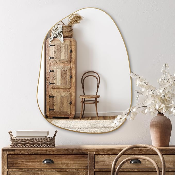 PERFNIQUE Irregular Wall Mirror Asymmetrical Mirror, Decorative Modern Boho - Image 8