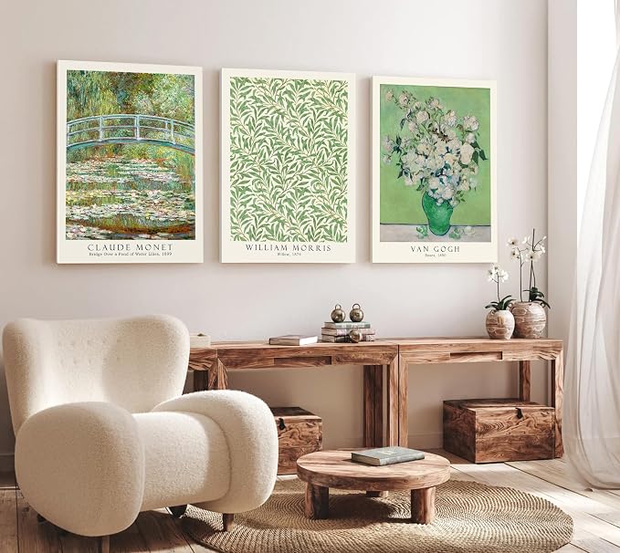 Induslyfe Large Framed Grass Wall Art Canvas Decor Set of 3, Matisse Framed by Induslyfe