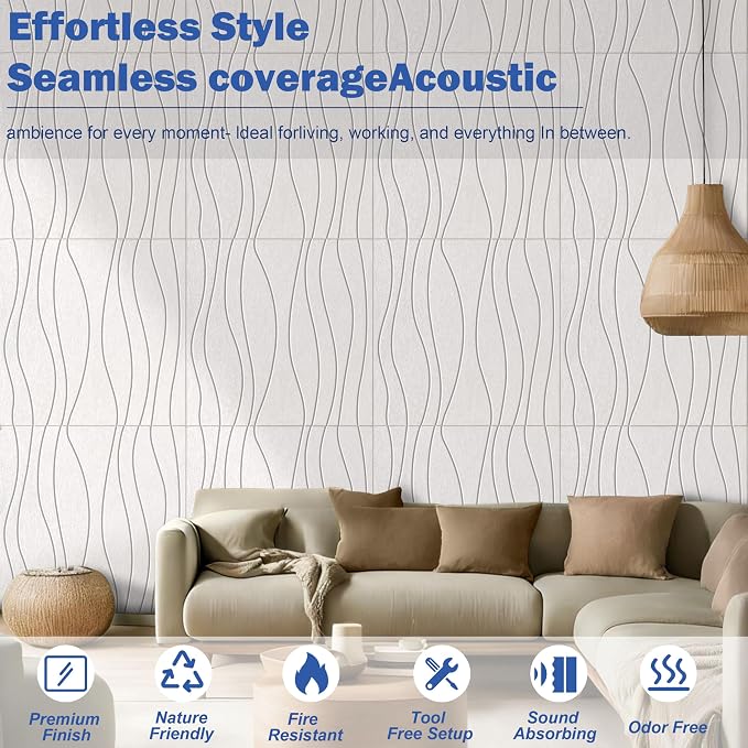 6 PCS Acoustic Panels, 23.6x23.6'' Self-Adhesive Soundproof Wall Panels - Image 4