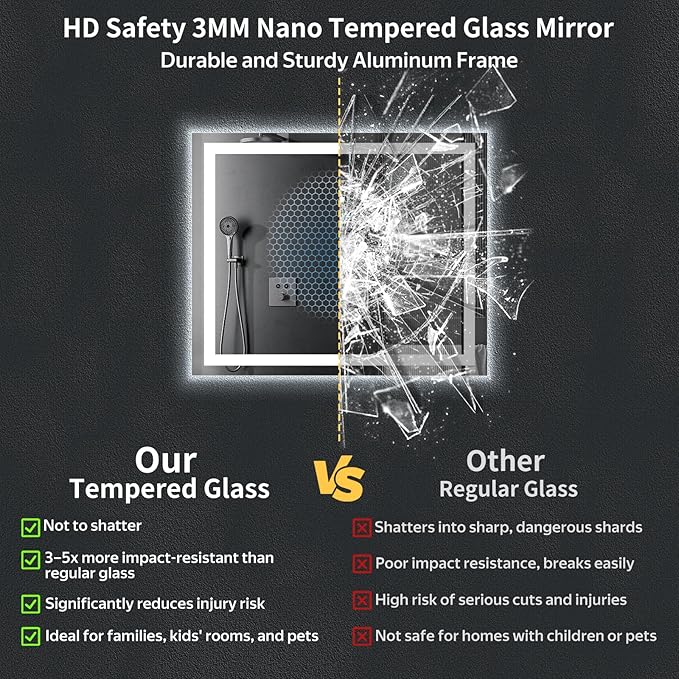 36"x30" LED Bathroom Mirror - Image 5