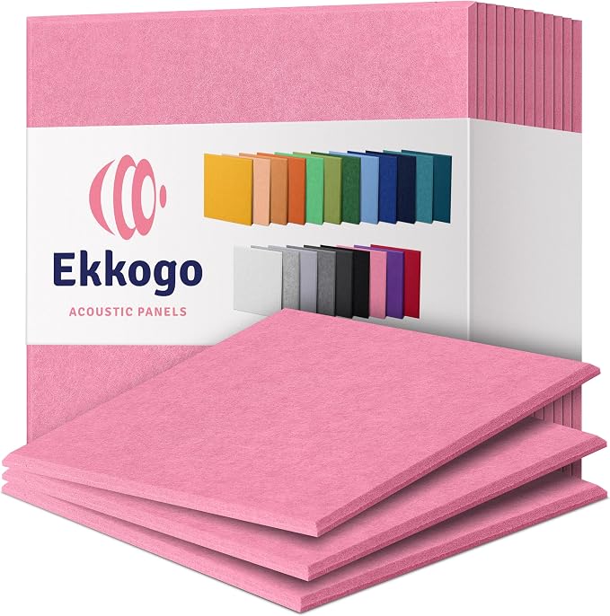 Acoustic Panels 12-Pack Soundproof Wall Panels 12"X12"X0.4" Sound Panels High by EkkogoAcousticPanels