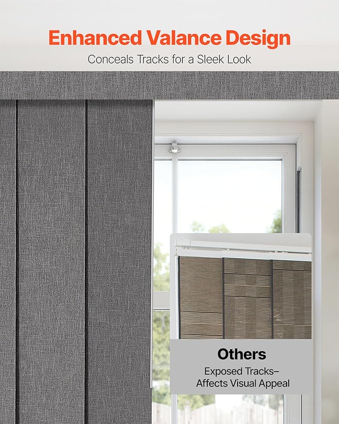 VEVOR Panel Track Blinds, Extendable Track from 45.8 in to 86 in W, Trimmable - Image 4
