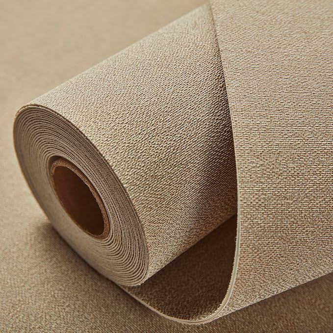 Fabric Grasscloth Texture Self-Adhesive Wallpaper Linen Peel and Stick - Image 2