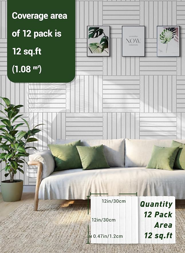 Waister 12 Pack Soundproof Wall Panels, 0.47 inch Thicker High Density Acoustic - Image 5