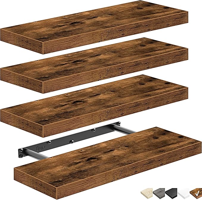 QEEIG Floating Shelves for Wall Bathroom Shelf Bedroom Kitchen Living Room by QEEIG