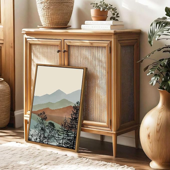 AKWISH Mountain Canvas Wall Art Set of 3, Boho Watercolor Poster Prints - Image 7