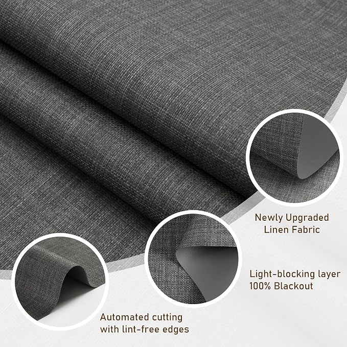 AOSKY Custom Linen Roller Blinds Shades - Image 2