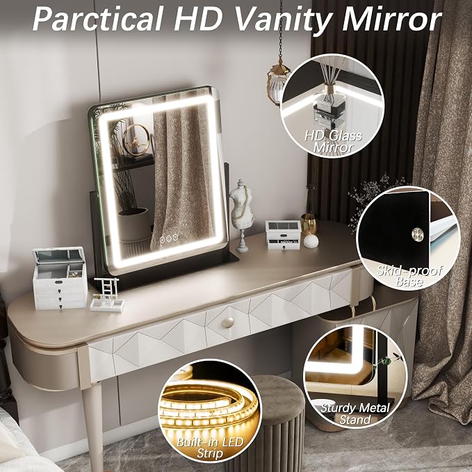 FENNIO Vanity Mirror with Lights 19"x22" - Image 4