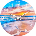 Sea Beach Blue Sky Sand 12 Inch Wooden Wall Clock by EZXZZ