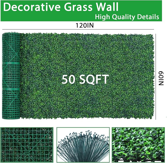 Yangrass Boxwood Roll Panels, UV-Anti Faux Boxwood Roll Grass Wall Panels - Image 3