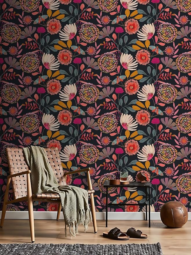 Floral Wallpaper Peel and Stick Boho Wall Paper Removable Waterproof - Image 2