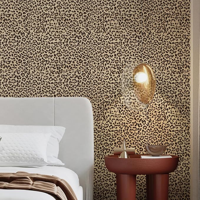 JiffDiff Leopard Print Peel and Stick Wallpaper, Waterproof Removable Self - Image 4