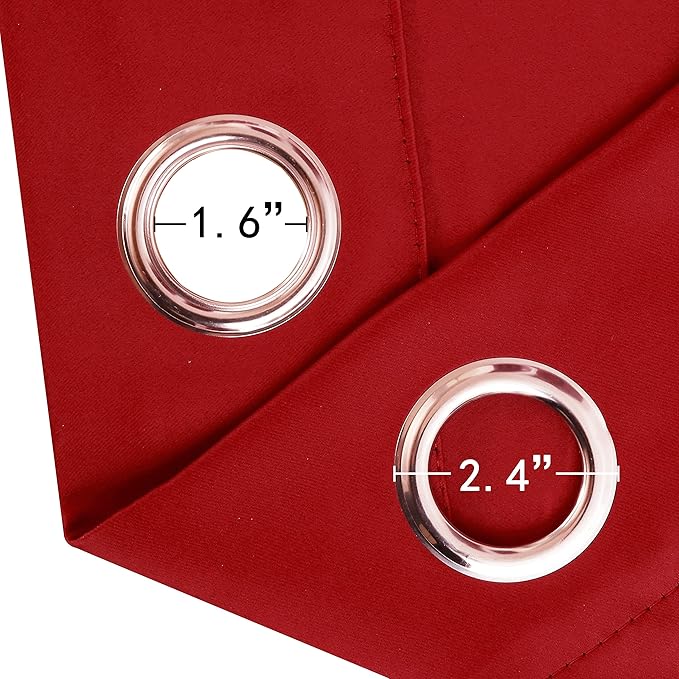 LEMOMO Bright Red Blackout Curtains 52 x 54 Inch Length/Set of 2 Curtain - Image 5