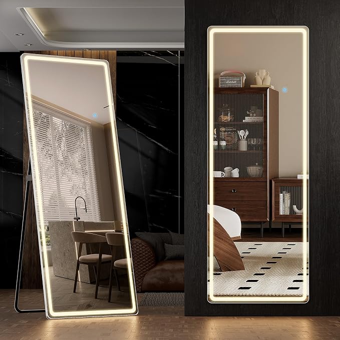 Full Length Mirror with Lights, Full Body Dressing Standing Mirrors with by SimpleDeluxe