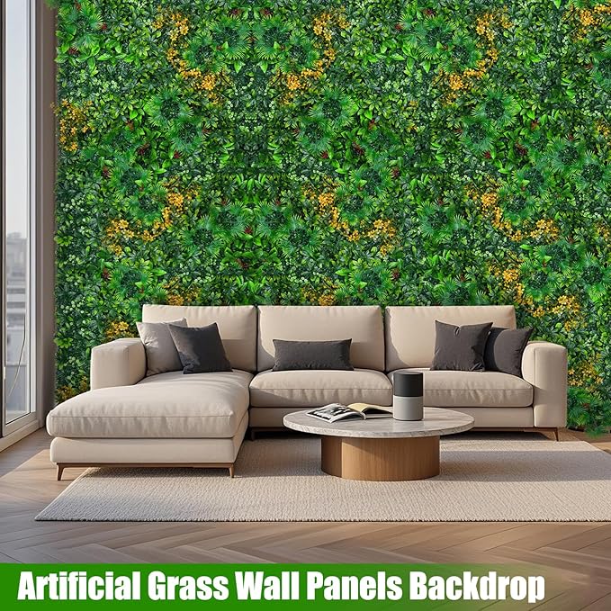 Grass Wall Panels Roll, UV-Anti Faux Greenery Plant Boxwood Panels - Image 4