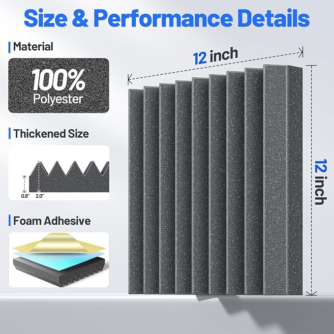 12 Pack Sound Proof Foam Panels - Image 6