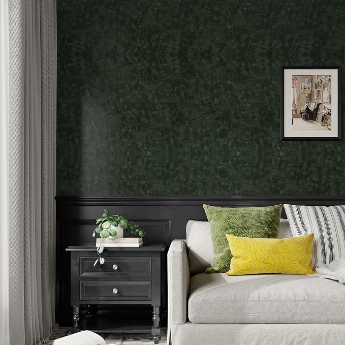 Abyssaly Dark Green Peel and Stick Wallpaper - Image 9