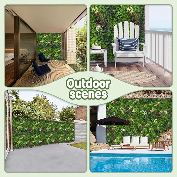 Artificial Grass Wall Boxwood Plant Panel: 20"x20" UV Resistant Green Leaves - Image 7