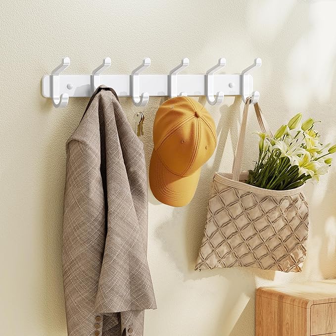 pickpiff Coat Rack Wall Mounted Heavy-Duty: Metal Coat Hanger 6 Hooks - Image 2