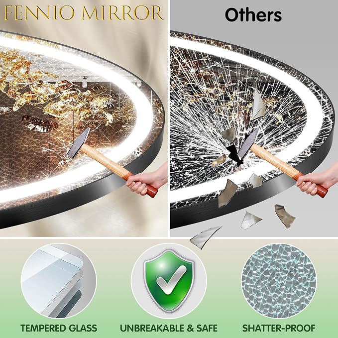 FENNIO 70" x 36" Large Wall Mounted Mirror - Image 6
