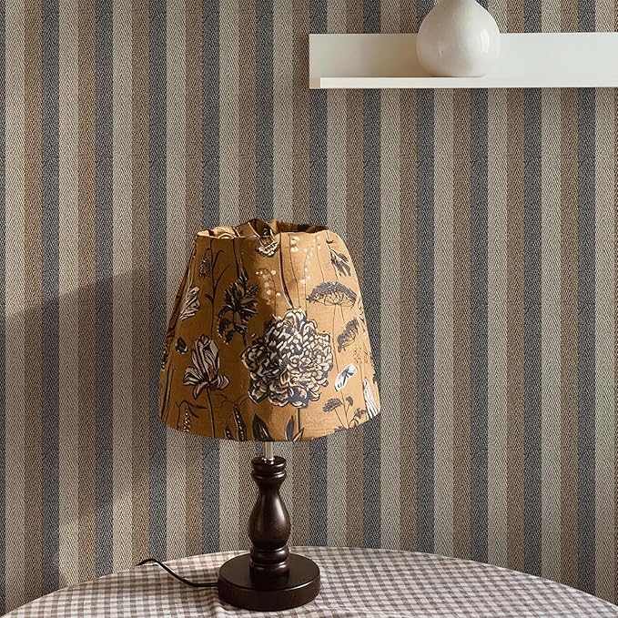 Simon&Siff Textured Fabric Wallpaper Peel and Stick 17.3"x400" Beige/Brown/Grey - Image 6