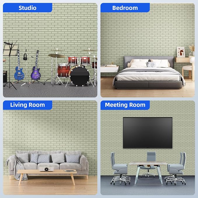 12 Pack Acoustic Panels with Self Adhesive, Soundproof Wall Panels, Brick Sound - Image 5