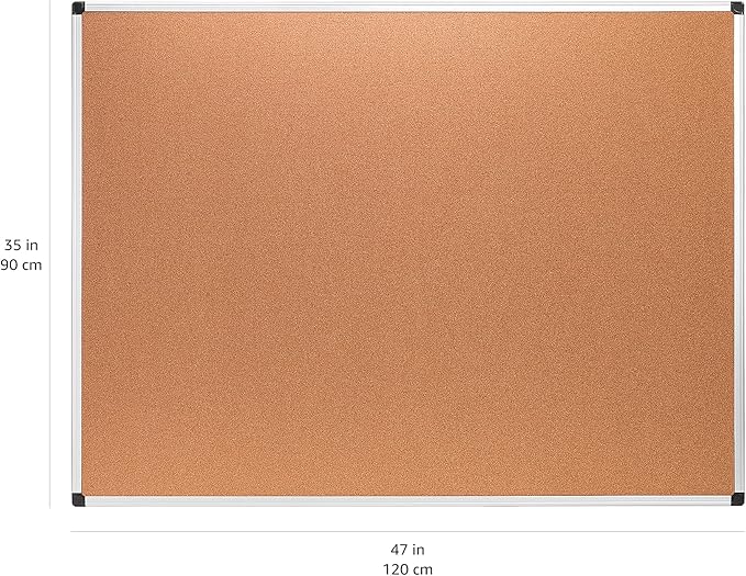 Amazon Basics Rectangular Bulletin Board, Cork Board - Image 4