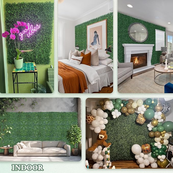 ODTORY Artificial Boxwood Wall Panels 20x20 inch 14Pcs, UV-Anti Faux Greenery - Image 7