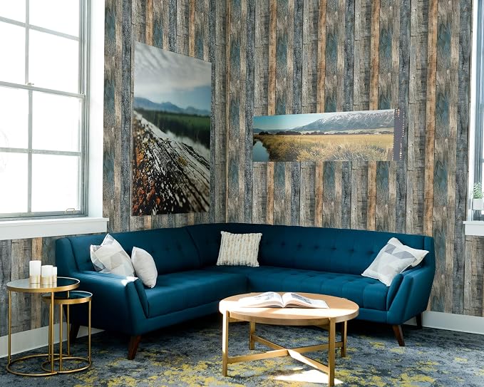 FLFK Grey Wood 16" x 256" Removable Wallpaper Peel and Stick - Image 4