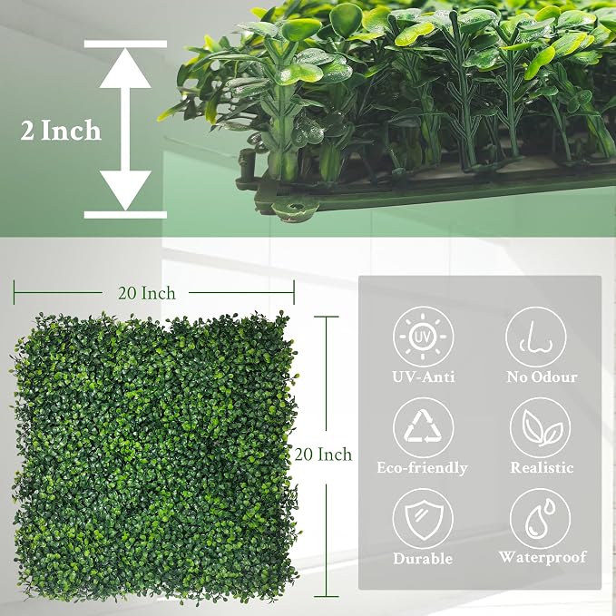 Artificial Boxwood Panels, Garden&Fence Covering Privacy, Backyard and Decor - Image 4