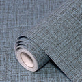 Blue Gray Grasscloth Peel and Stick Wallpaper 17.3"x480" Faux Linen Textured by Uooar