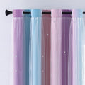 XiDi Curtains for Bedroom Decor, Rainbow Pink Purple/42/84 by Addsomecolortolife
