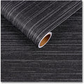 CRE8TIVE Black Grasscloth Peel and Stick Wallpaper Textured Woven Linen Fabric by CRE8TIVE
