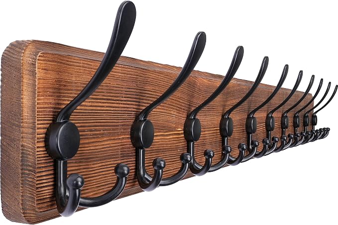 SKOLOO Rustic Large Coat Rack Wall Mount-38.6'' Long Coat Rack by SKOLOO