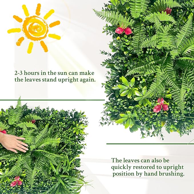 ODTORY Artificial Grass Wall Backdrop Panels: 20X20 in 12P UV-Anti Greenery - Image 7