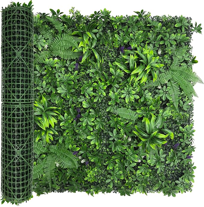 Artificial Green Boxwood Grass Wall Roll: 40"x120" UV Protected Ivy Privacy by DOPGIB